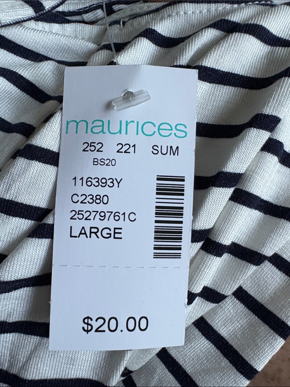 Maurices White Tank with Black Stripes - Picture 4 of 4